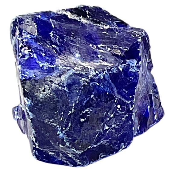 Cobalt Translucent Art Glass Cullet Glowing Manganese Slag Glass #5GX56 - Picture 5 of 7